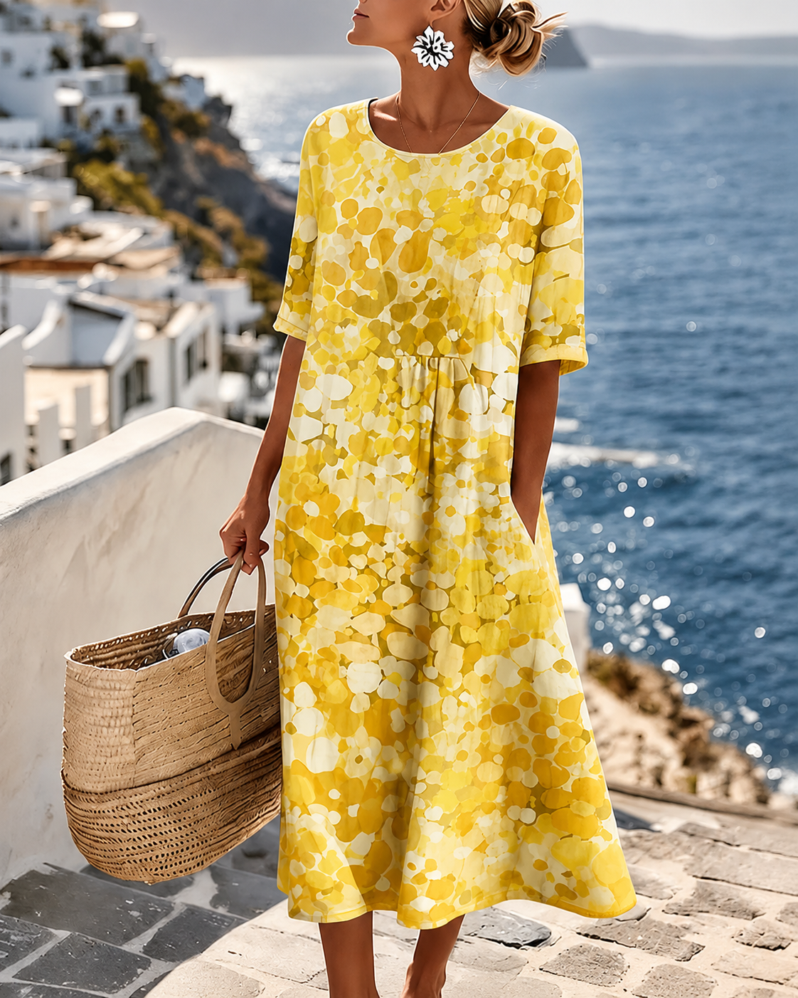 Primrose midi dress in Yellow