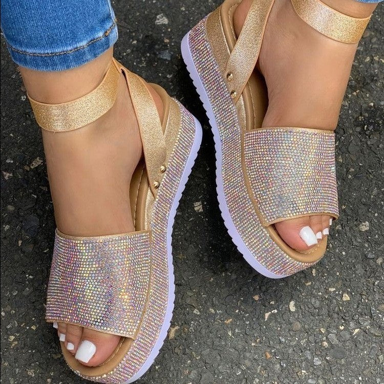 Renee | Women's Rhinestone Embellished Platform Sandals