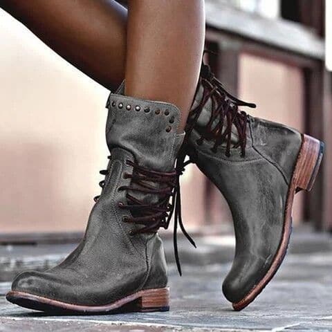 Sandy | Women's Lace-Up Studded Boots