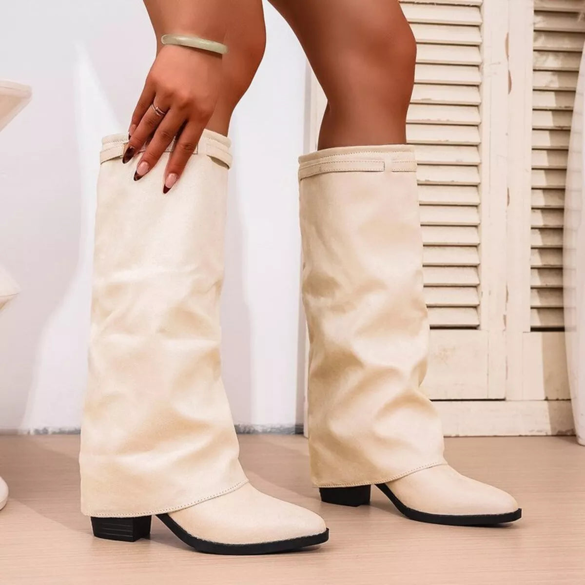 Sloane | Women's Mid Calf Slouch Block Heel Boots