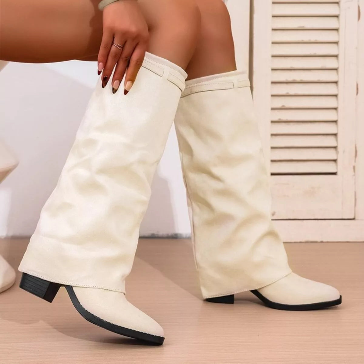 Sloane | Women's Mid Calf Slouch Block Heel Boots